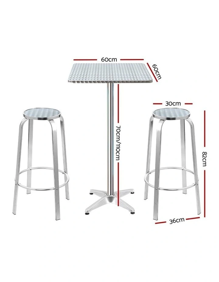 Outdoor Bistro Set Bar Table Square
