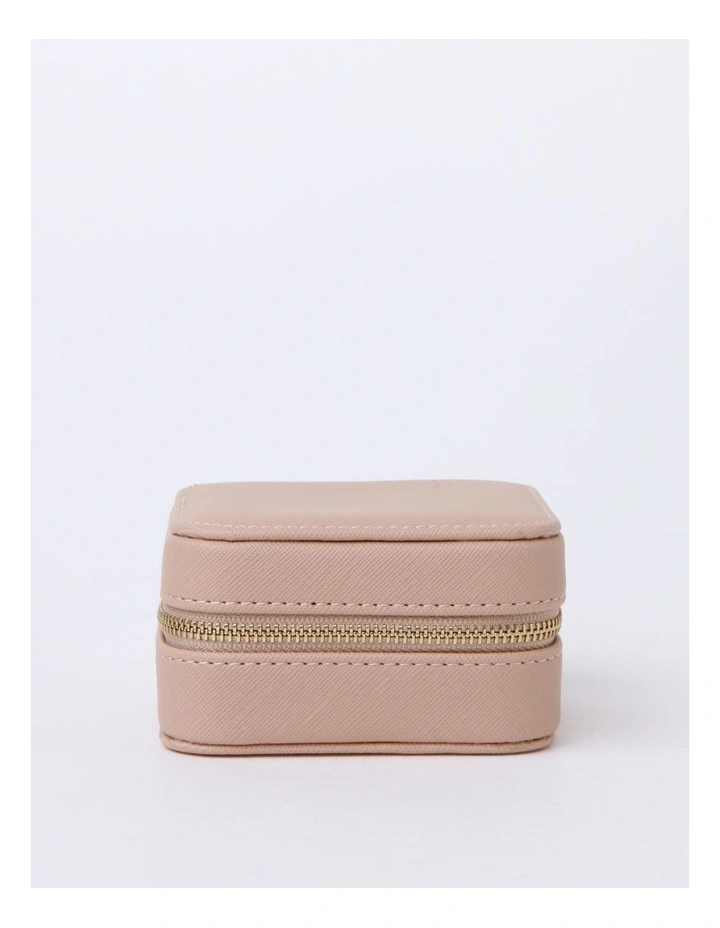 Square Zip Around Jewellery Box in Rose
