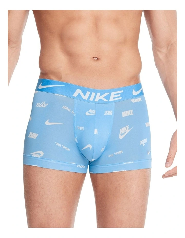 Dri Fit Essential Micro Logo Print Trunks 3 Pack in Multi