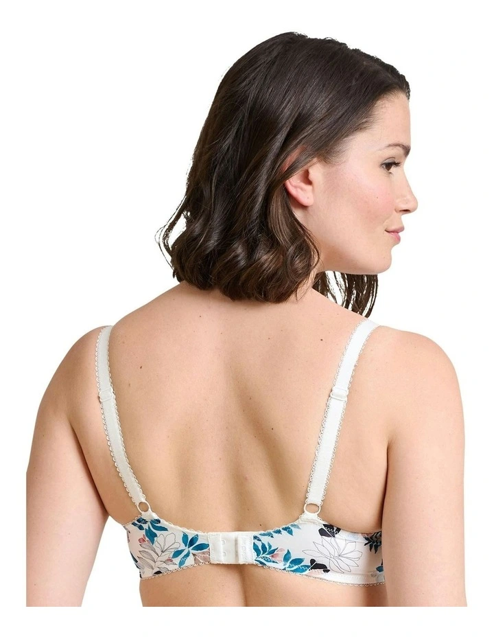 Ariane Fantaisy Wired Half Cup Padded Bra in Ivory Print Floral