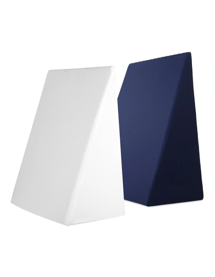 Wedge Pillow in White/Blue