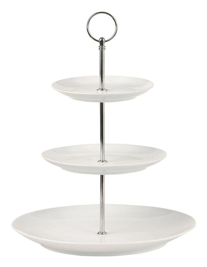 Basics Cake Stand 3 Tiered in White