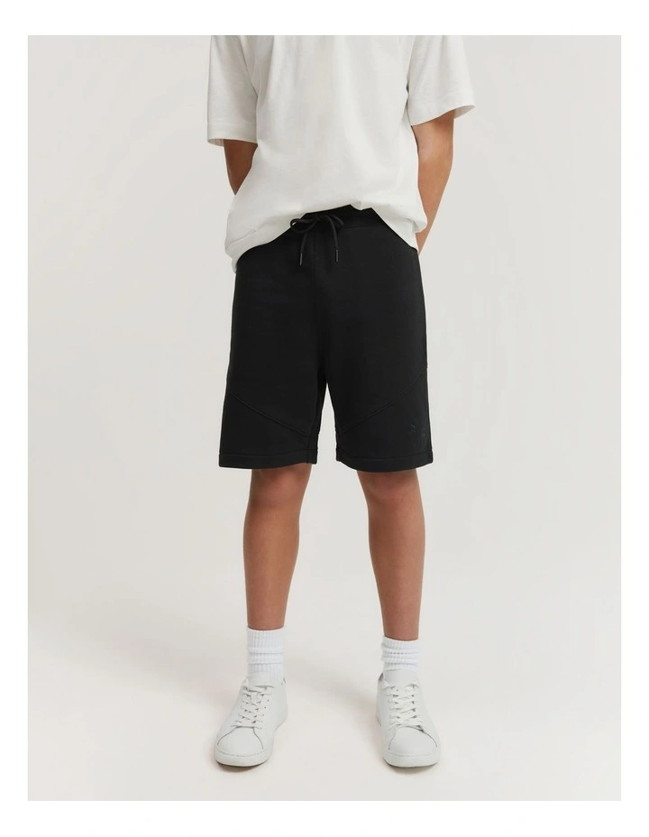 Teen Australian Cotton Heritage Sweat Short in Black