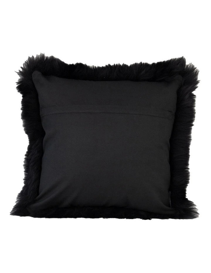 New Zealand Sheepskin Cushion Cover in Black