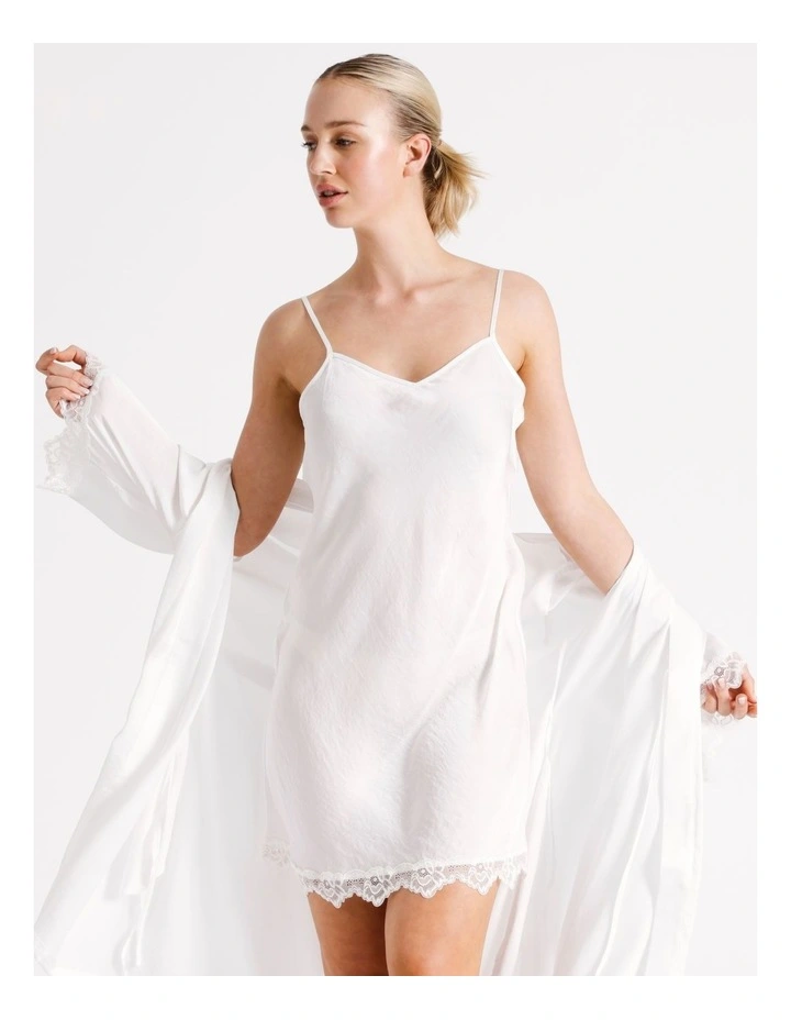 Signature Satin Chemise in Ivory