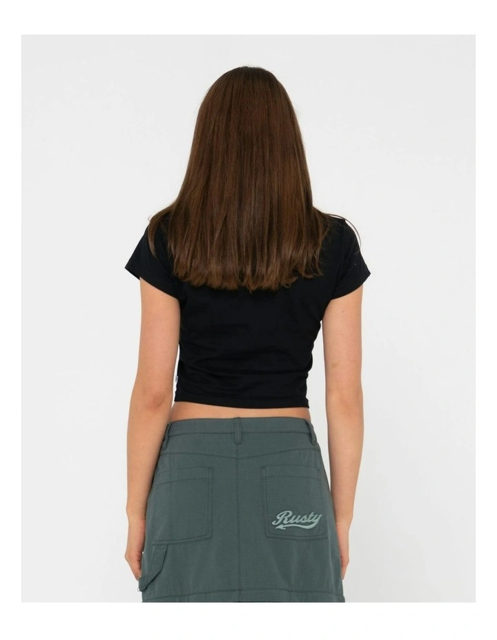 Greetings Skimmer Tee in Black