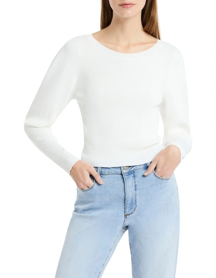 Dolores Crop Knit in White