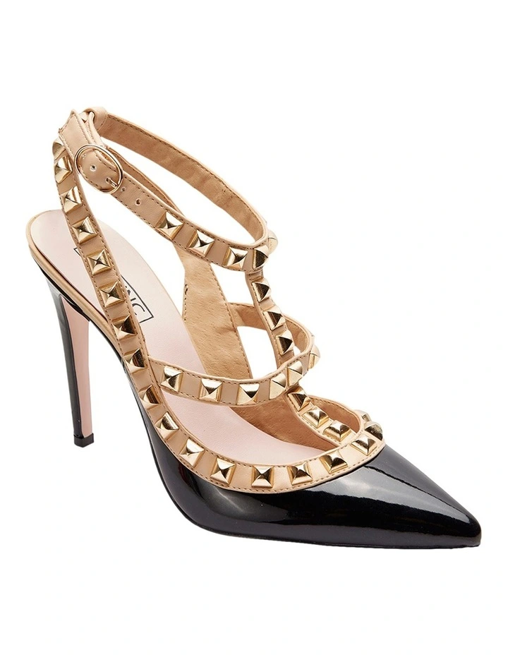 Pink Inc Saint Black Patent/Nude Pump