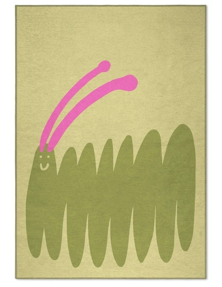 Sally Washable Chenille Rug in Olive