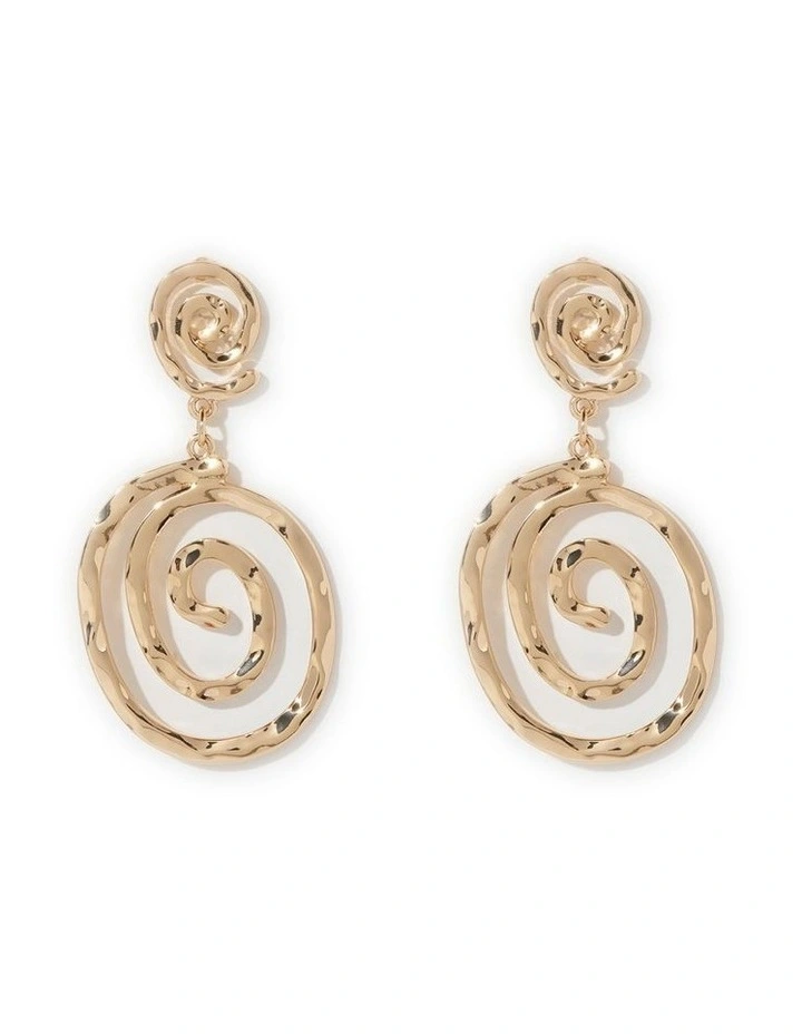 Signature Swirly Drop Earrings in Gold
