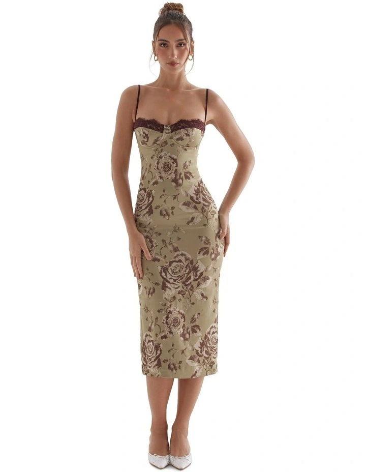 Cassia Midi Dress in Multi