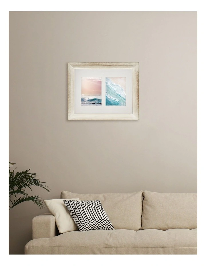 Wood Photo Frame 11x14 Matted to 2x5x7 in White Wash