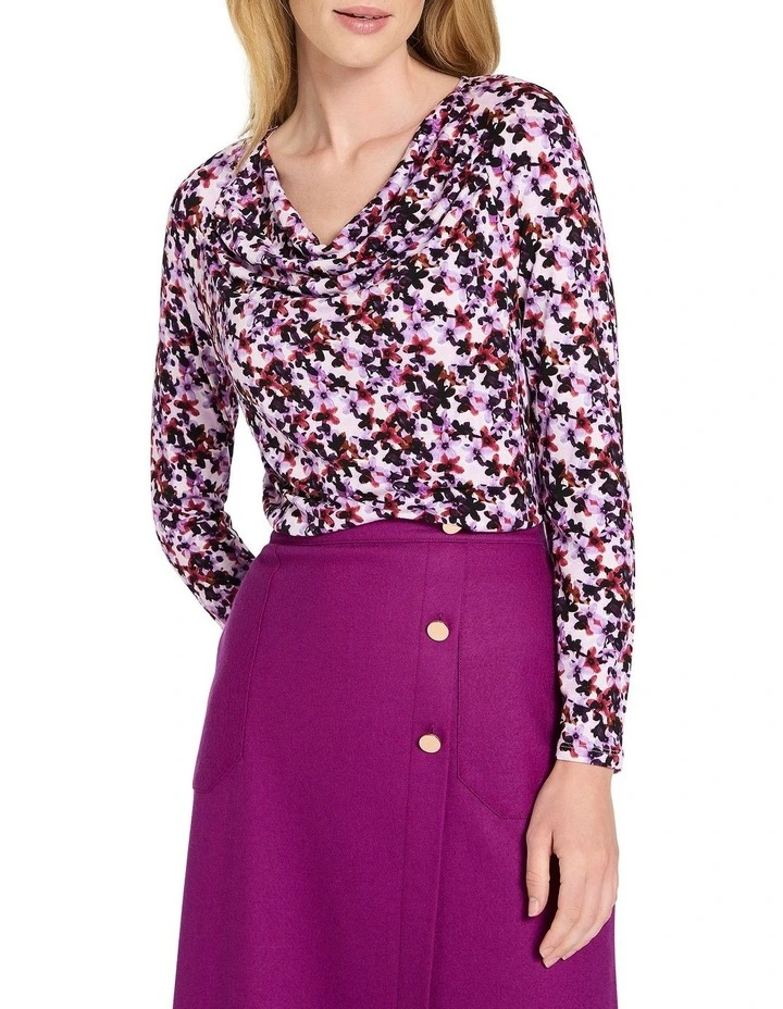 Fabienne Jersey Top in Peony Multi