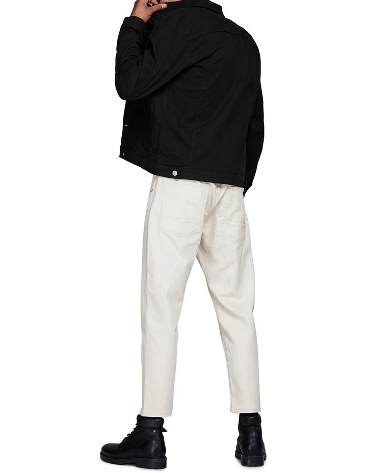 Alvin Denim Biker Jacket in Black