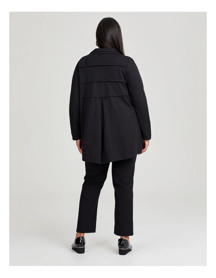 Zip Bamboo And Leather Jacket in Black