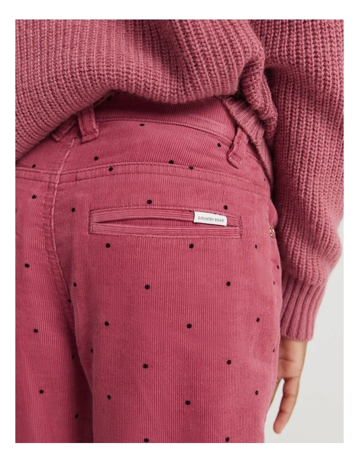 Corduroy Spot Pant in Deep Rose