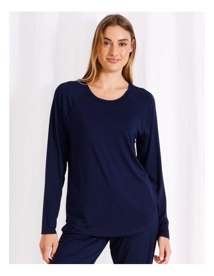 Bamboo Long Sleeve Top in Navy