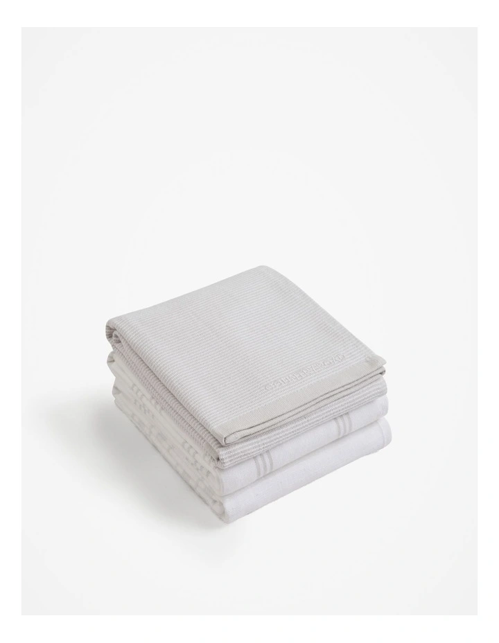 Xave Australian Cotton Tea Towel Pack Of 3 in Pale Grey