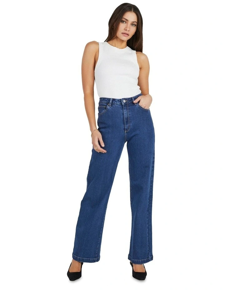 94 High & Wide Ruth Jeans in Mid Blue