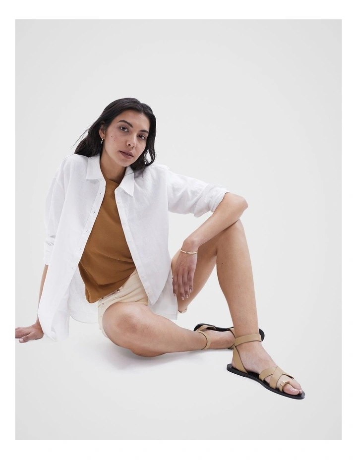 Mika Leather Sandal in Brown