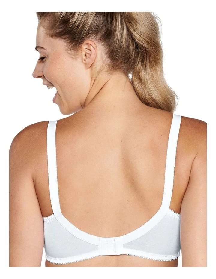 Supportive Soft Cup Wirefree Cotton Bra in White
