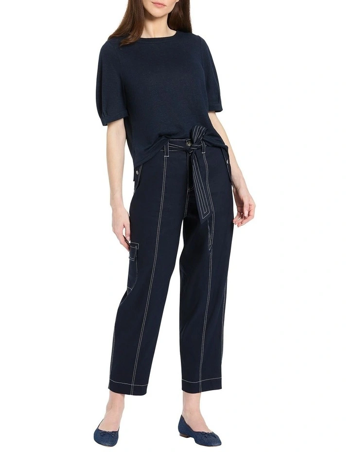 Mina Linen Tee in Midnight