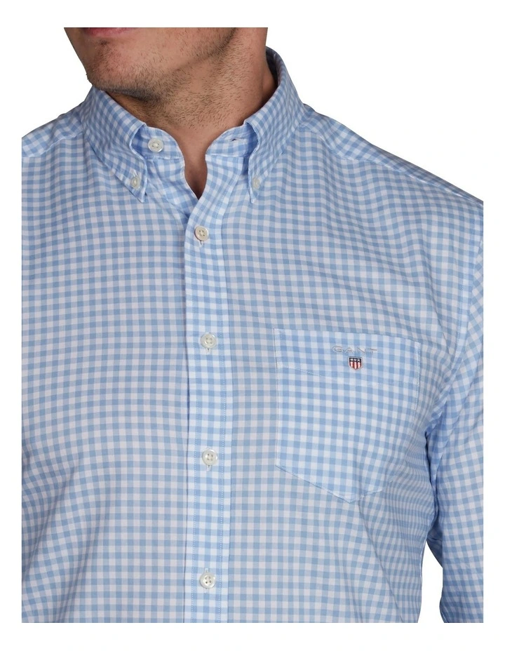 The Broadcloth Gingham Long Sleeve Shirt in Blue