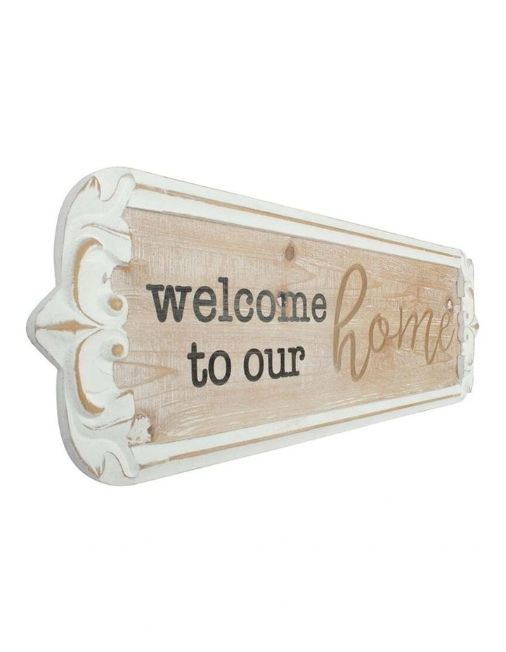 Welcome to Our Home Sign Wall Art in Multi