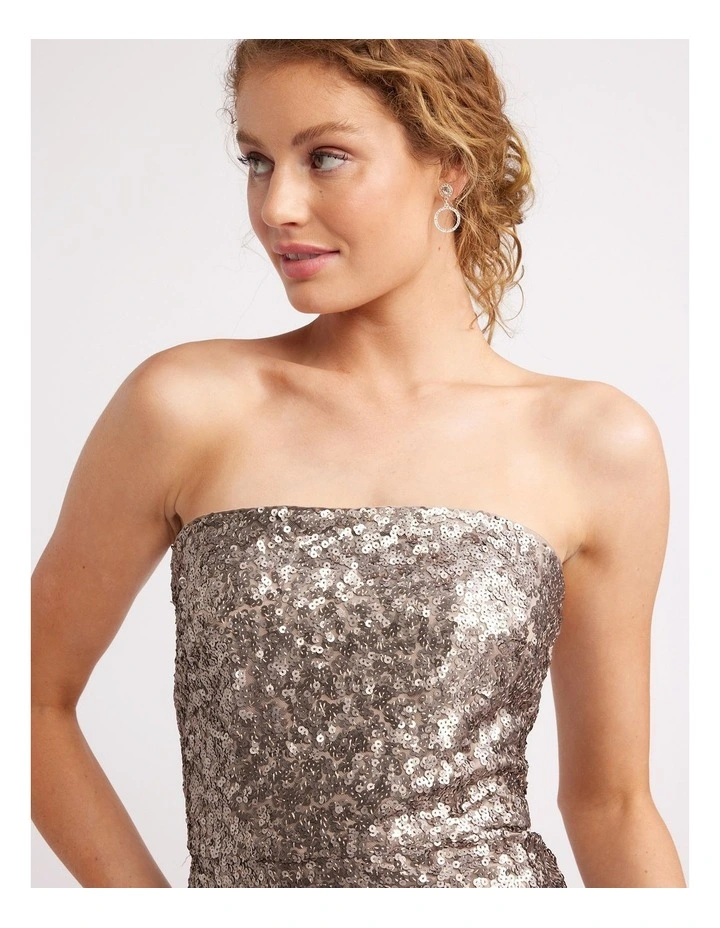 Marrakesh Strapless Dress in Silver