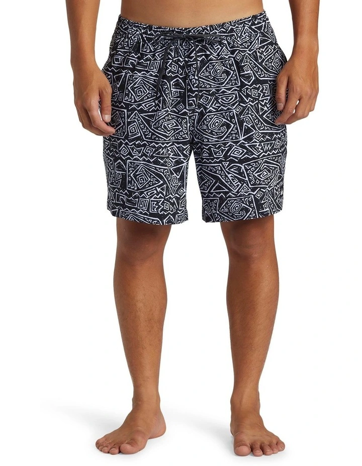 Surf Silk Mix Volley 17" Swim Shorts in Black