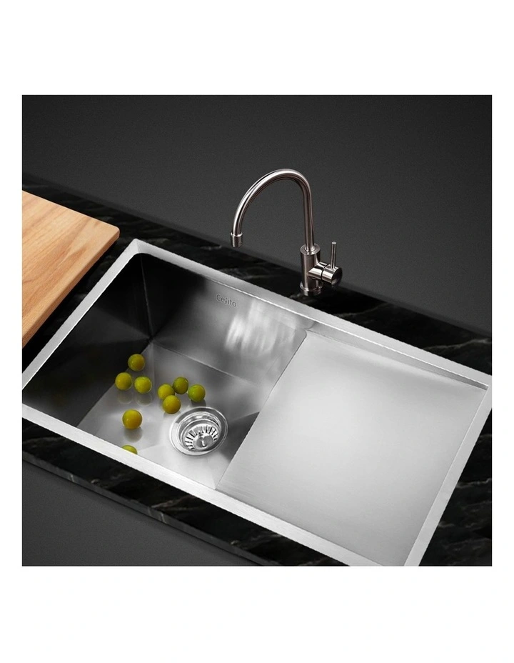 Kitchen Sink 87X45CM Stainless Steel Basin Single Bowl Laundry in Silver