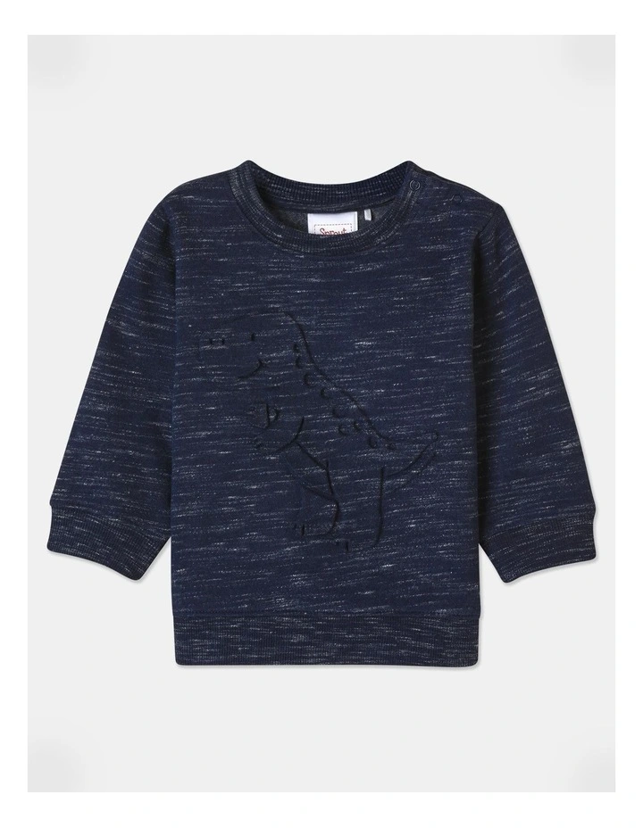 Fashion Crew Neck Sweater in Navy