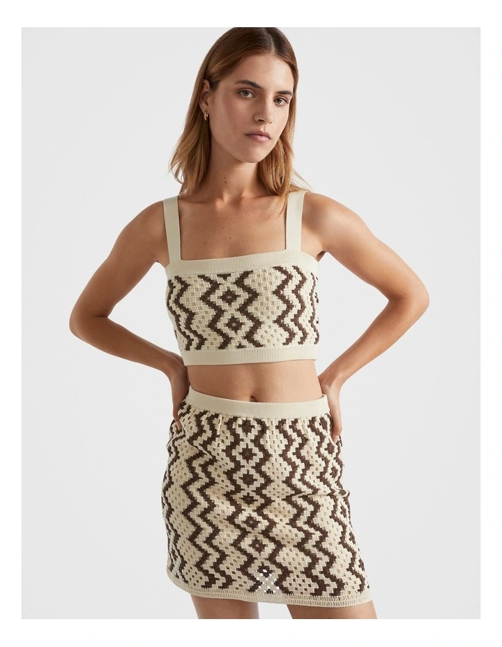 Crochet Knit Crop in Multi