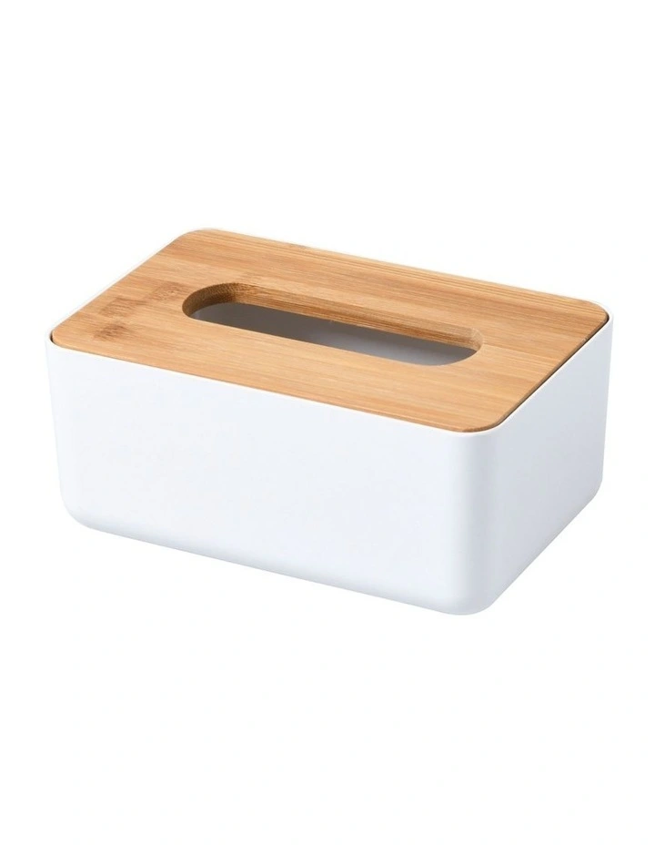 Takae Natural Bamboo Tissue Box Small in White