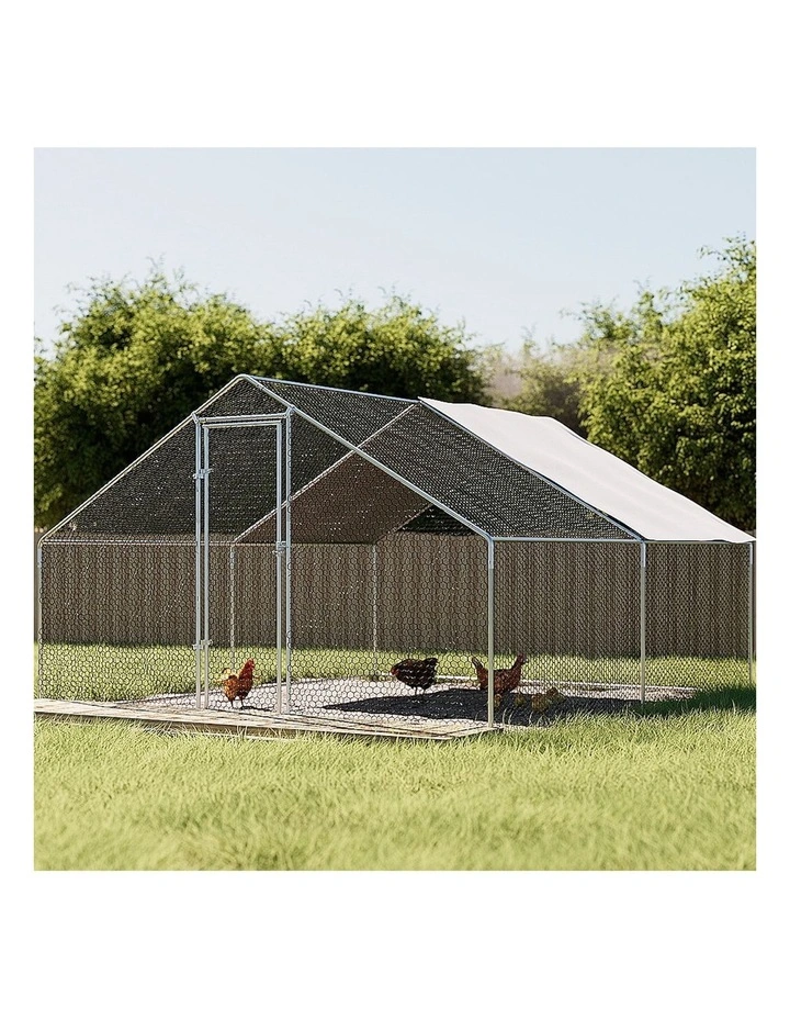 Chicken Coop Walk In Cage 3mx4mx2m in Silver