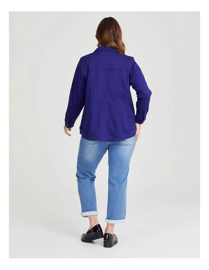 Coloured Best Fit Denim Jacket in Jewel Purple