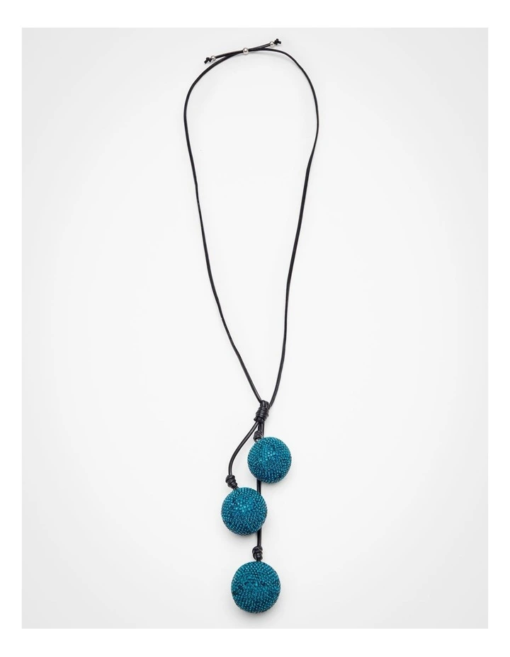 Diamante Ball Necklace in Teal
