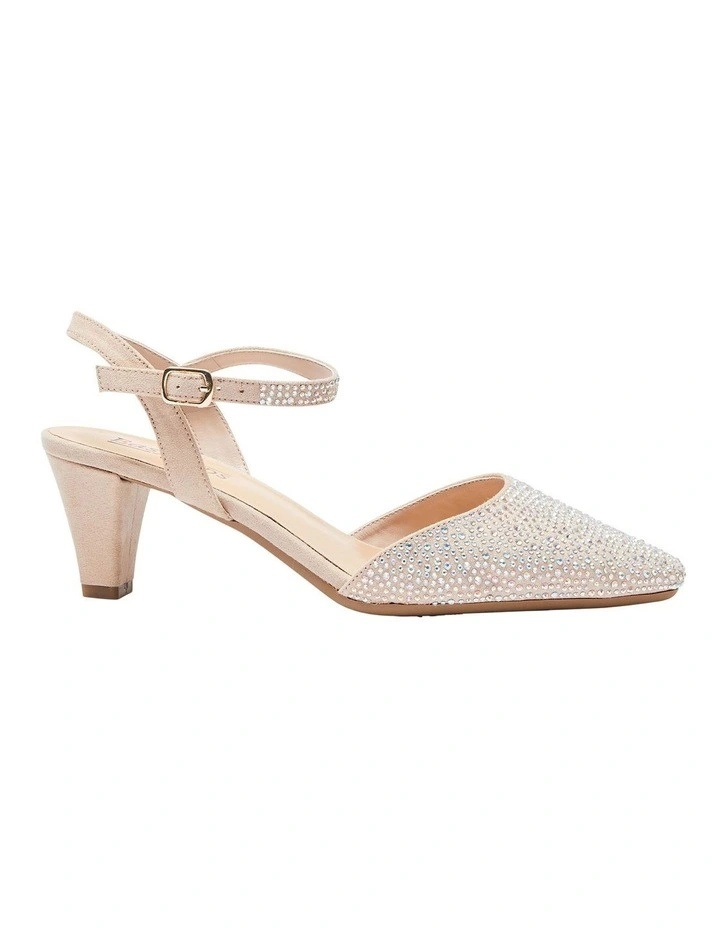 Adelle Heeled Shoes in Blush Fabric