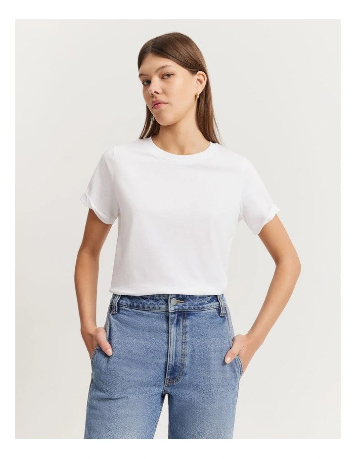 Australian Cotton Slim Fit T-shirt in White