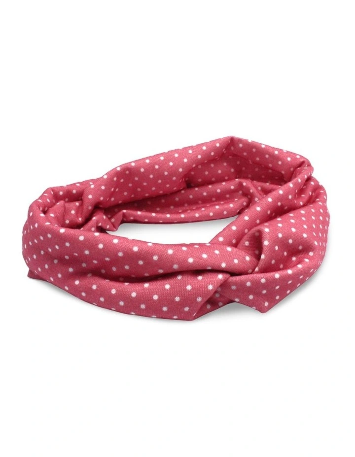 Polka Dot Crossover Hair Wrap in Pink