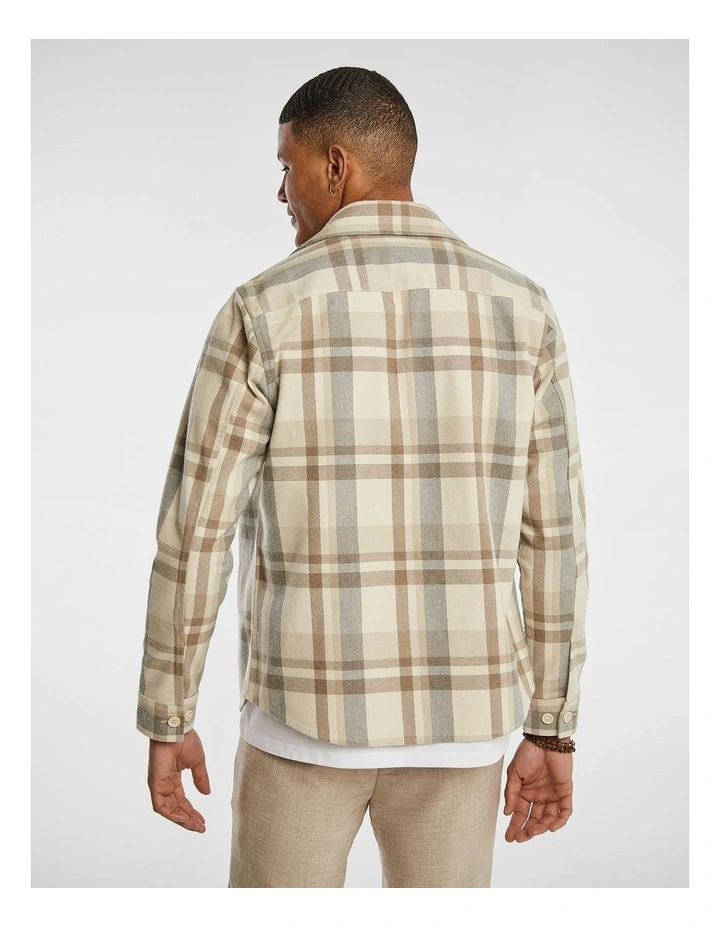 Mitchy Check Overshirt in Natural