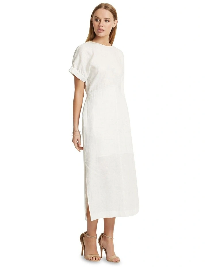 Penelope Linen Maxi Dress in White