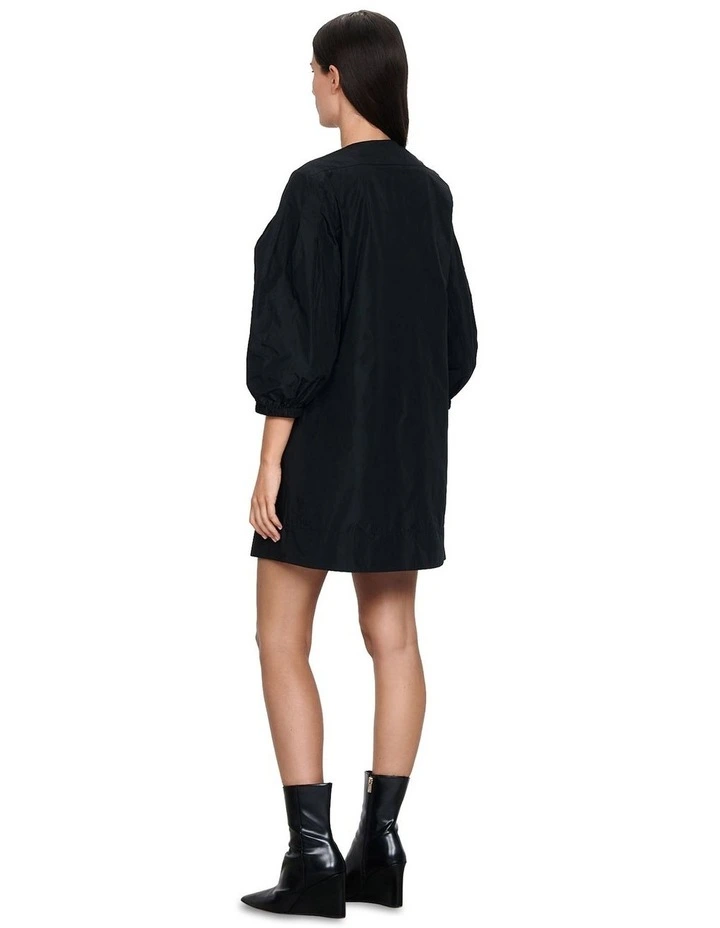 European Taffeta Embellished Shift Dress