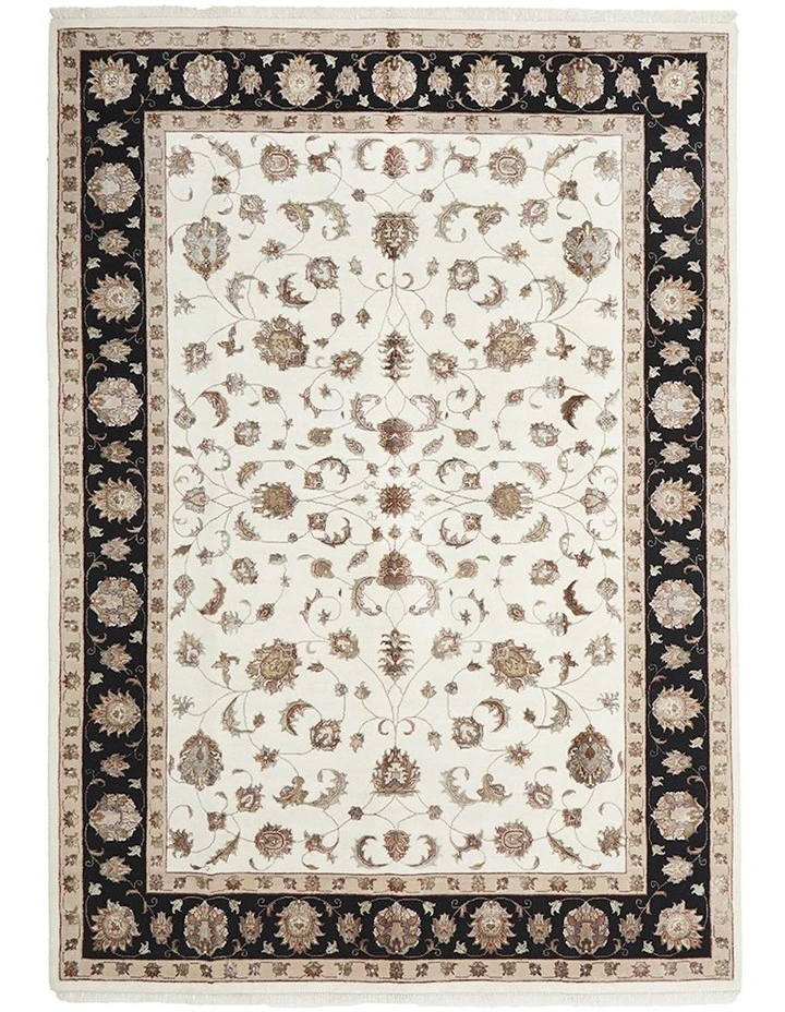 Indian Hand Knotted Wool With Silk Rug 291X198cm