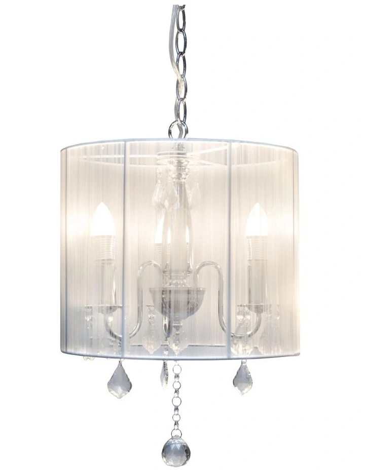 Paris Crystal Chandelier Pendant Light White