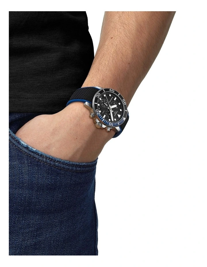 Seastar 1000 Chronograph T1204171705103 Watch in Black/Blue