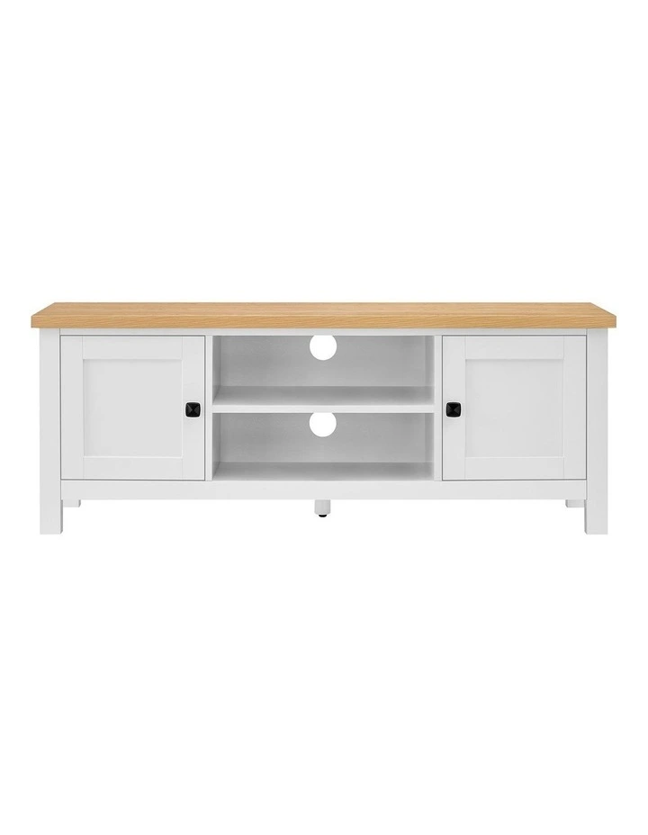 Sarantino Gio TV Stand in White/Natural