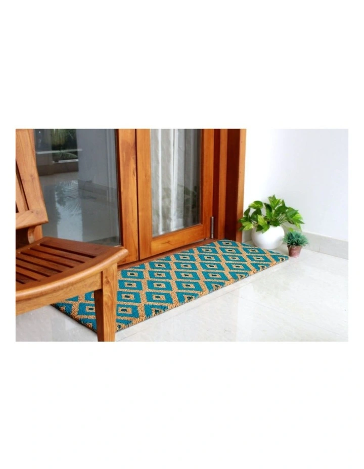 Kimberley Blue PVC Backed Coir Doormat 45x120 cm