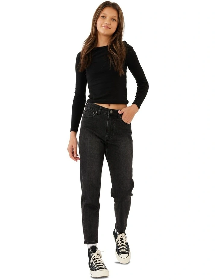 Bonnie Mom Jean in Washed Black