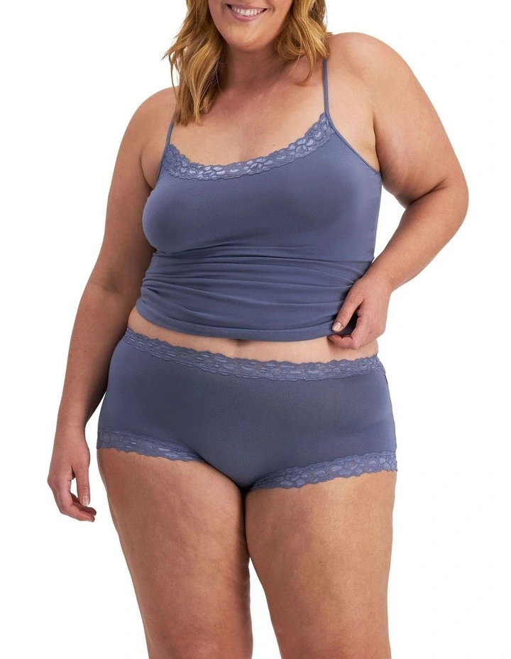 Parisienne Cotton Full Brief in Blue